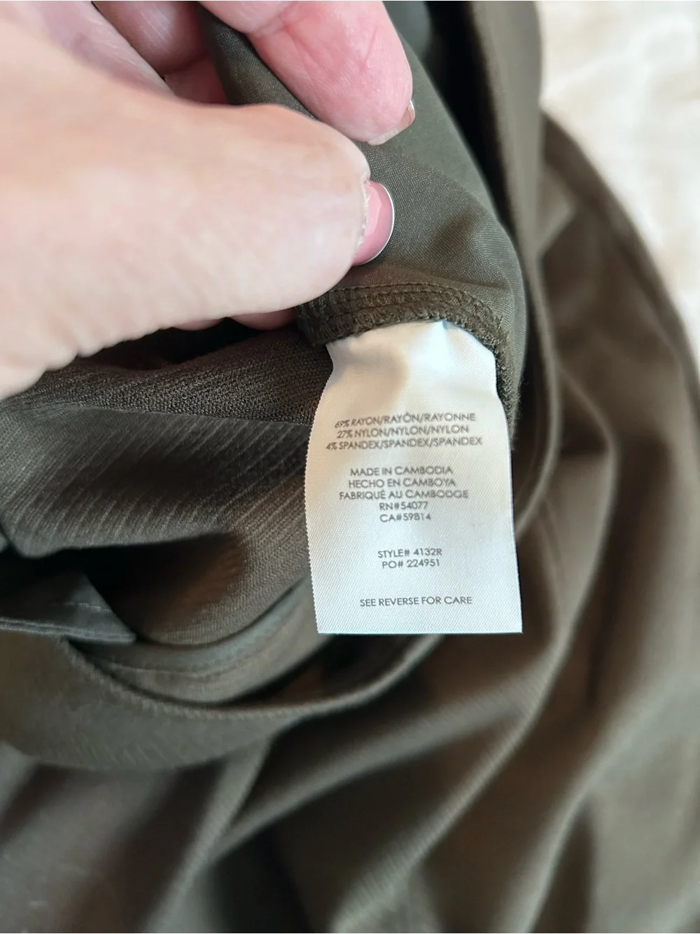 CAbi Academy Trousers Olive Green High-Waist Wide-Leg
